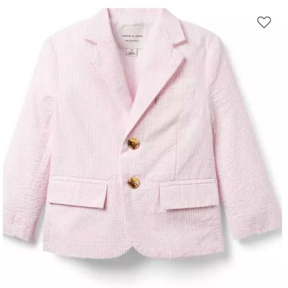 Janie and Jack 100049004 Boy Pink Post It Stripe The Seersucker Blazer size 2T - Picture 1 of 10